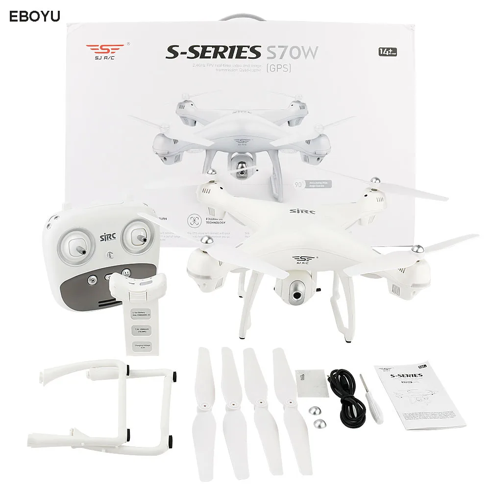 SJR/C S70W GPS Дрон FPV Регулируемая 720P/1080P HD камера широкий угол RTF Двойной