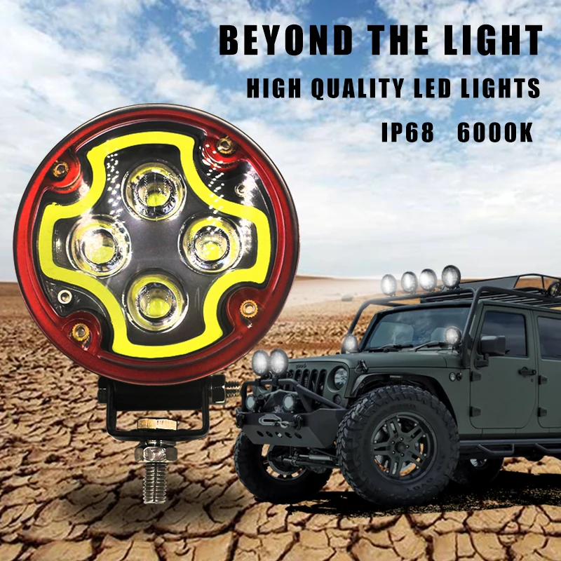 Gzkafolee LED бар offroad свет работы 4 &quot12 Вт Туман света от дороги огни Лодка ходовые 12 В 24