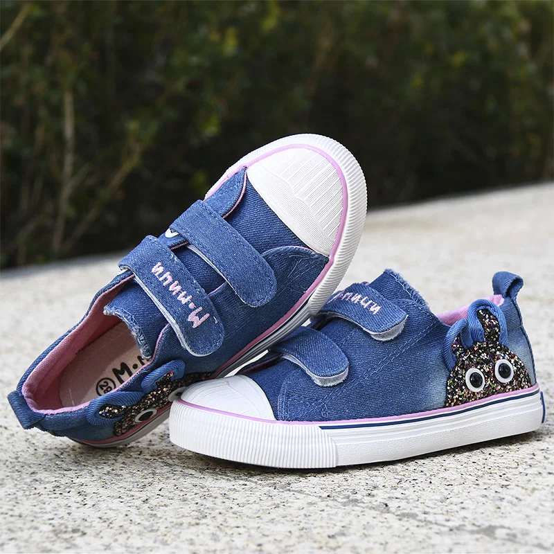 MMnun 3=2 Denim Shoes Girls With Rabbit Sneakers For Children Breathable Toddler Girl Size 26-31 ML1808 | Детская одежда и обувь