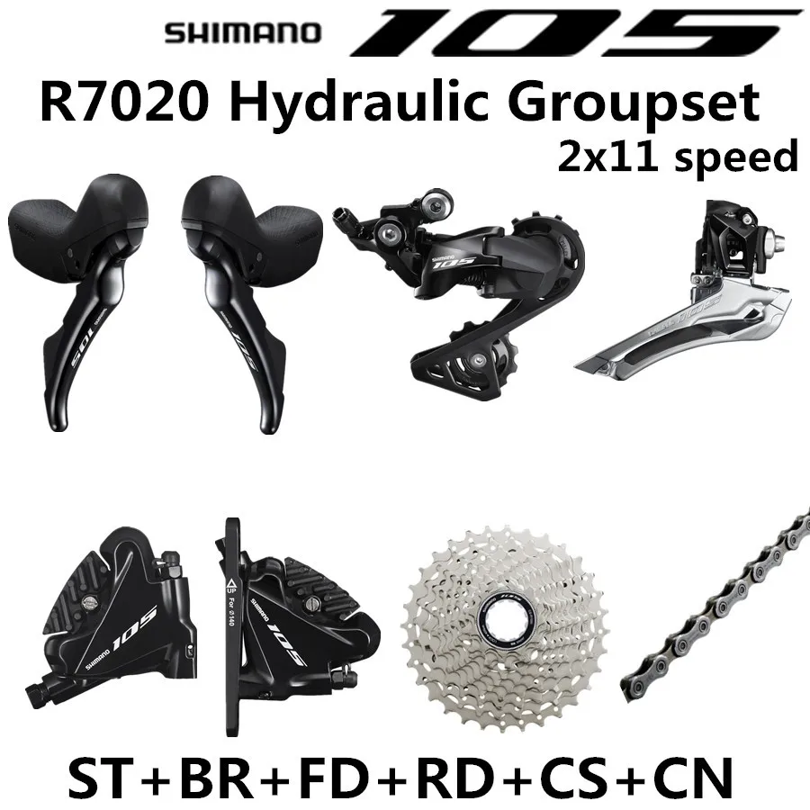 SHIMANO R7020 набор групп 105 R7020 Гидравлический дисковый тормоз переключатель дорожный велосипед R7020 R7070 переключатель 25T 28T 30T 32T 34T