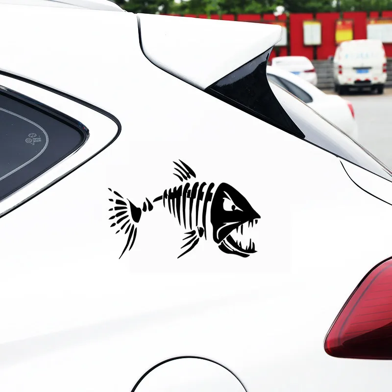 Забавная наклейка Mad Fish украшение для стекла автомобиля виниловые наклейки