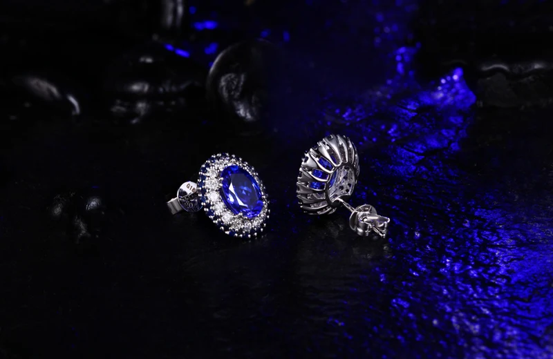 Ювелирные изделия Caimao 14 к белое золото 2.08ct визуальный синий Танзанит натуральные
