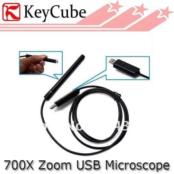 700 раз Оптический зум USB Водонепроницаемый микроскоп эндоскопа Камера Черного