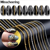 9 types gold silver metal chains punk cross 3d nail art decorations charm jewelry making findings diy accessories manicure tools