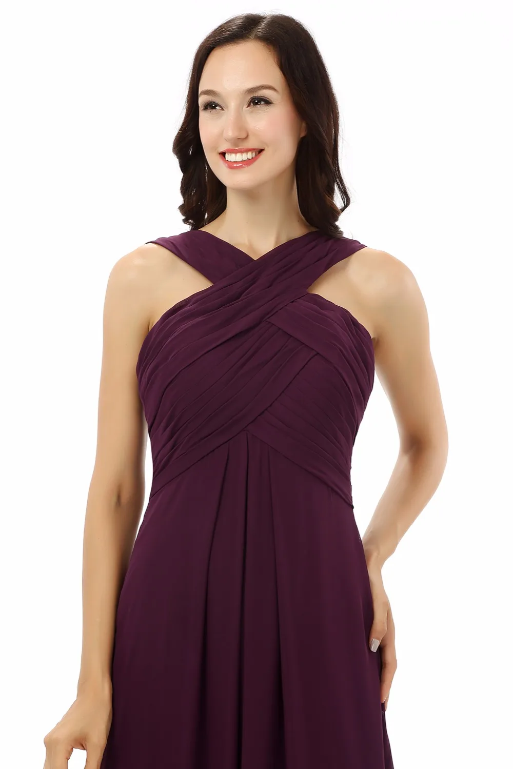 Forevergracedress настоящие фотографии бордовый Цвет платье подружки невесты простые