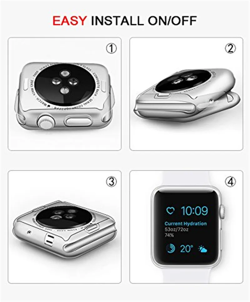 Аксессуары для наручных часов Apple Watch чехол серии версия 1 2 3 ремешок мягкие тонкие
