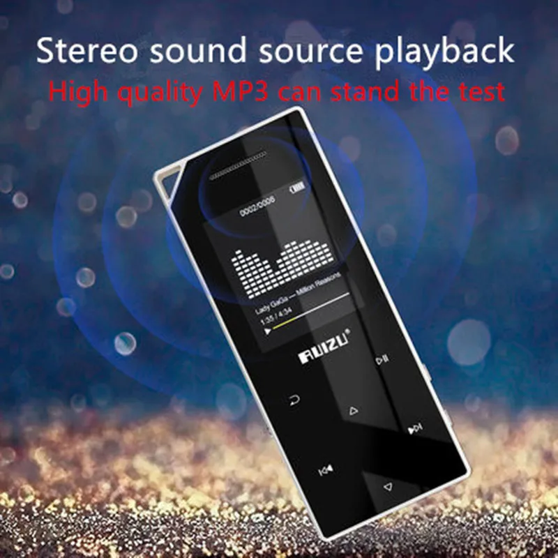 Продукт RUIZU D05 Mp3 bluetooth плеер 8 Гб 16G хранение 1,8 дюймовый экран воспроизведение высокое качество fm-радио электронная книга Музыка MP3-плеер