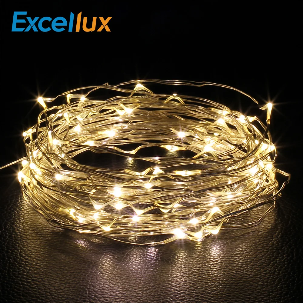 Excellux 2 м 3 светодиодные гирлянды с медным проводом питание от батареей для