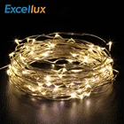 Excellux 2 м 3 м светодиодные гирлянды с медным проводом, питание от батареей для рождественской вечеринки, украшения DIY, праздничная лампа, гирлянда, сказочный свет