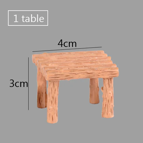 1 table BAIUFOR мини декор для кухонного стола и стула Сказочный Сад миниатюрные фигурки террариума декор для кукольного дома кукольный дом аксессуары - Цвет: 1 table