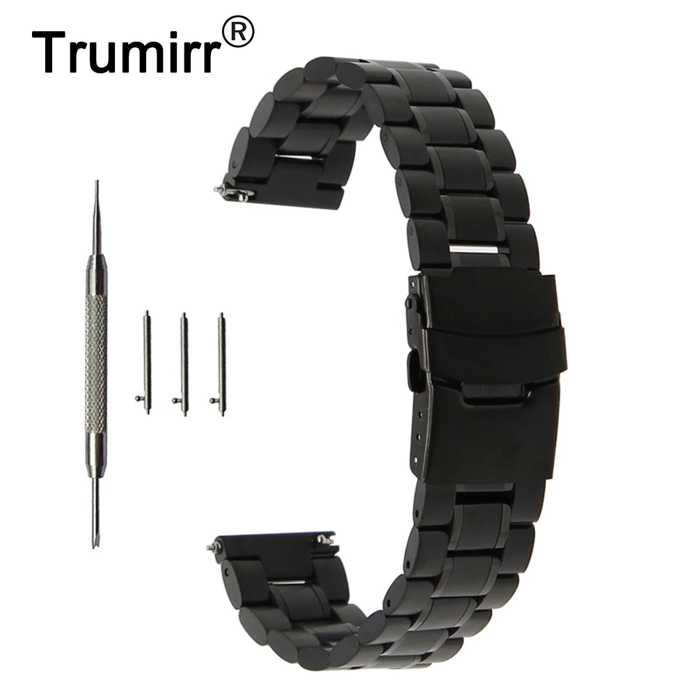 

22mm Stainless Steel Watch Band for Samsung Gear S3 Classic / Frontier Quick Release Belt Safety Buckle Strap Wrist Bracelet