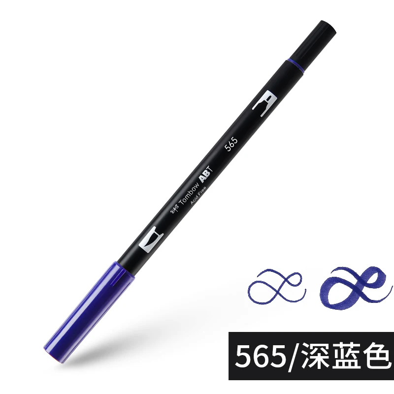 TOMBOW, двойная кисть, ручка, 96 цветов, двойная головка, художественные маркеры, акварельная основа, моющийся мягкий наконечник для рисования, письма, набросков, ABT - Цвет: 565