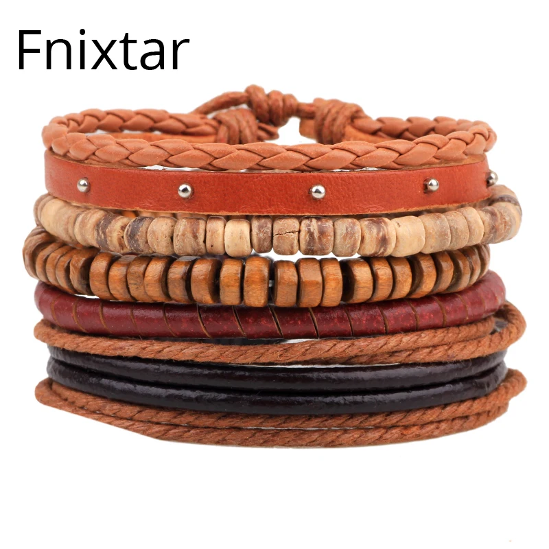 Fnixtar 2018 Браслет-манжета в стиле панк женские и мужские модные кожаные браслеты