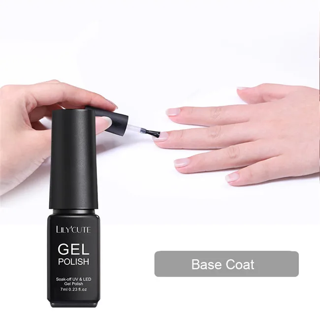 base coat LILYCUTE, 7 мл, металлический Гель-лак для ногтей, долговечный Блестящий золотистый, красный, серебристый цвет, дизайнерский УФ-лак, впитывающий светодиодный Гель-лак для ногтей - Цвет: base coat