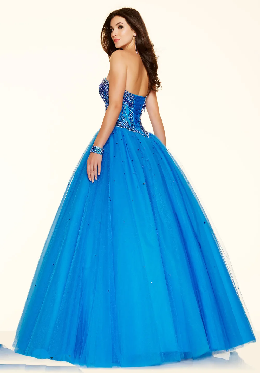 Свадебные платья Феста Сшитое Синий Тюль Бисероплетение Блестки Кристалл Милая