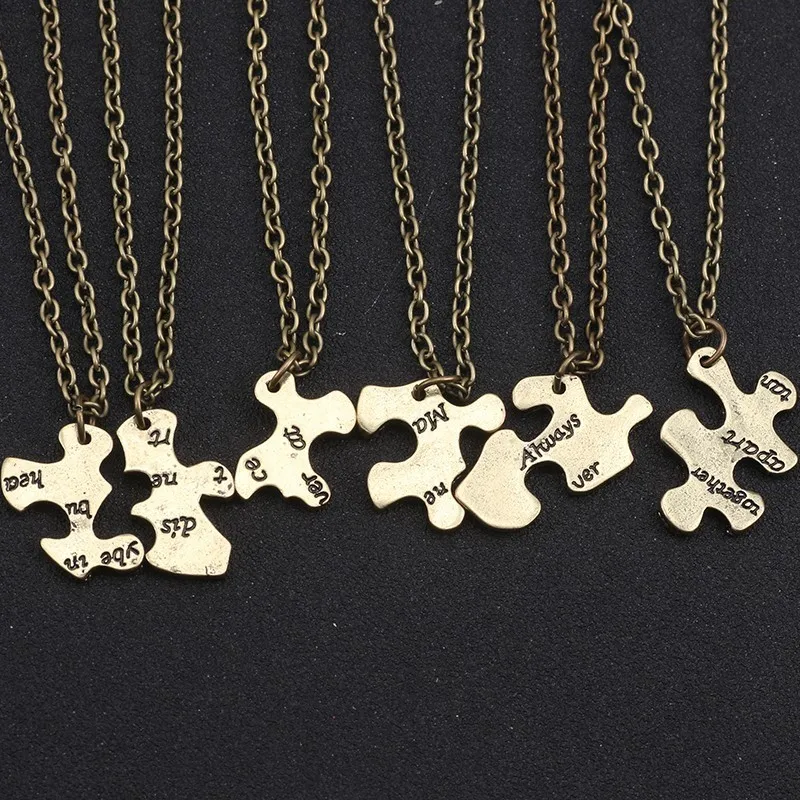 Комплект из 6 предметов/ожерелье лучших друзей для женщин модные Бронзовые