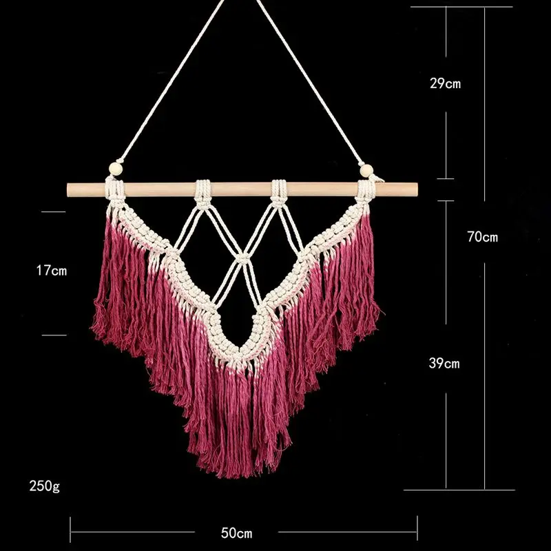 Богемный ручной работы кисточкой гобелен новейший бисера макраме настенный