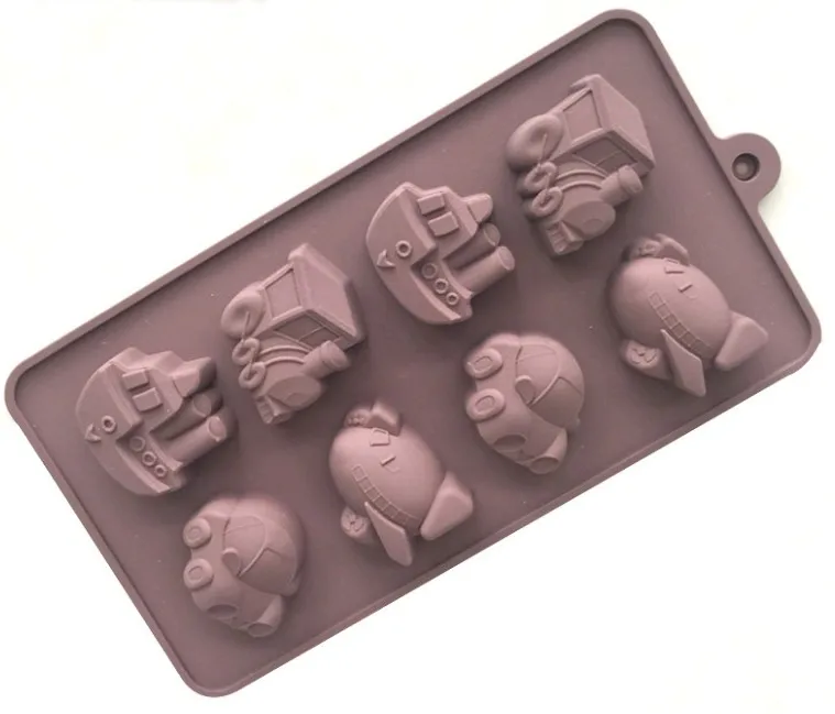 Силиконовая форма для льда самолета лодки поезда 8 ячеек 22 5*11 6*2 см | Дом и сад