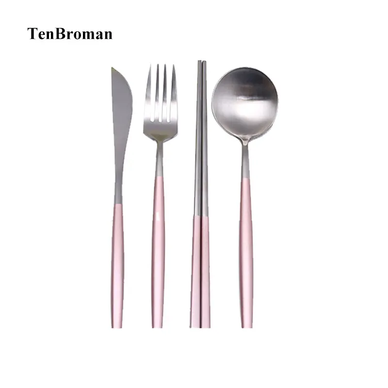 Столовые приборы TENBROMAN 4 шт./компл. столовые из нержавеющей стали Новое