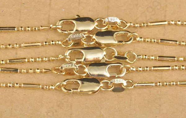 

Wholesale 5PCS Lot 18 Inches Column Beads Necklaces Chain Lobster Clasps For Pendant Jewelry Findings FAST SHIPPING