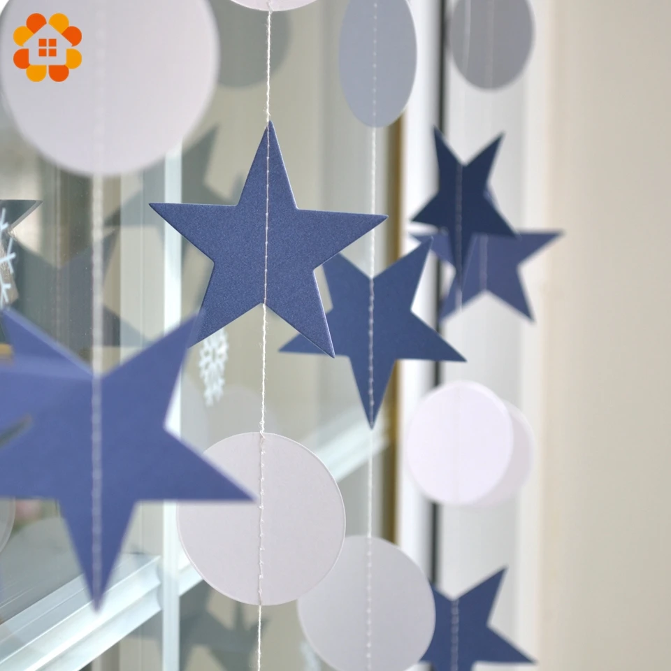 1 шт. 3 5 м Сделай Сам бумажный Звездный баннер гирлянды украшения для дома