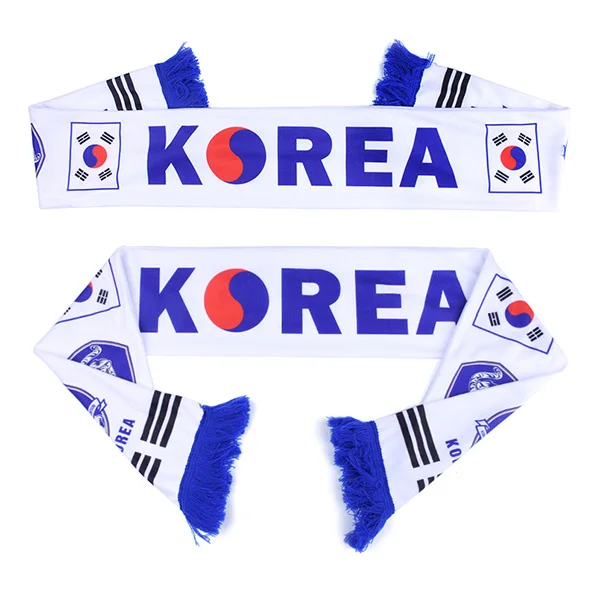 Korea Шарфы для футбольных болельщиков футбольный Болельщик шарф 32 футбольные команды страны командный шарф флаг баннер футбол болельщик подарок шарф сувенир - Цвет: Korea