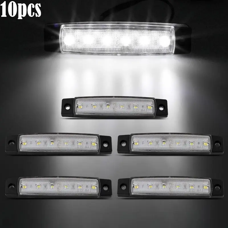 

Hot 10 Pcs 12V SMD 6 LED Rear Side Marker Light Position Truck Trailer Lorry JLD