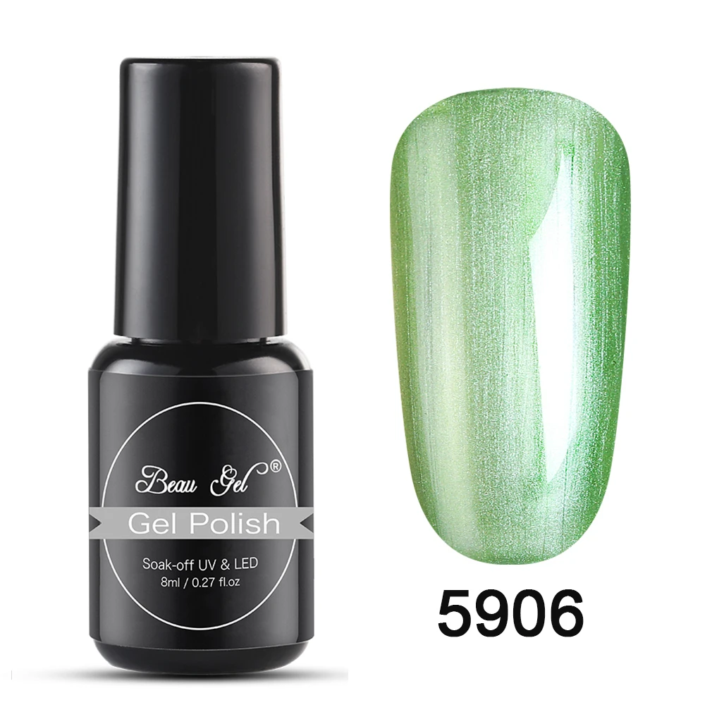 5906 Beau гель 8 мл Лак для ногтей металлик зеркальный эффект гель лак Vernis полуперманентный УФ Гель-лак дизайн ногтей маникюр гель лак - Цвет: 5906