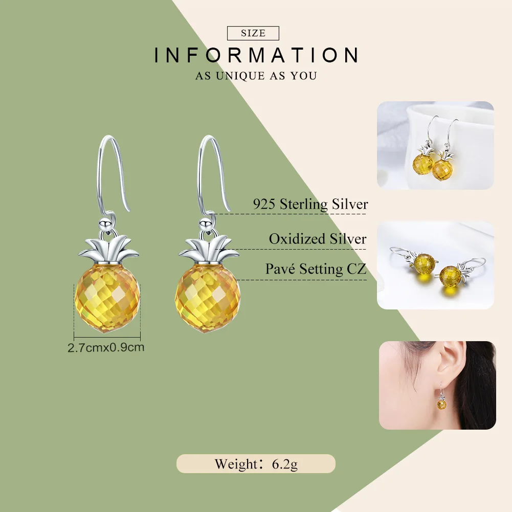 Женские Висячие серьги из серебра 925 пробы с желтым кристаллом|earrings for|dropping earrings for