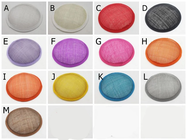 

5.1"(13cm) Sinamay Round Base For Fascinator Hat Circle Base 20pcs/lot #13Color