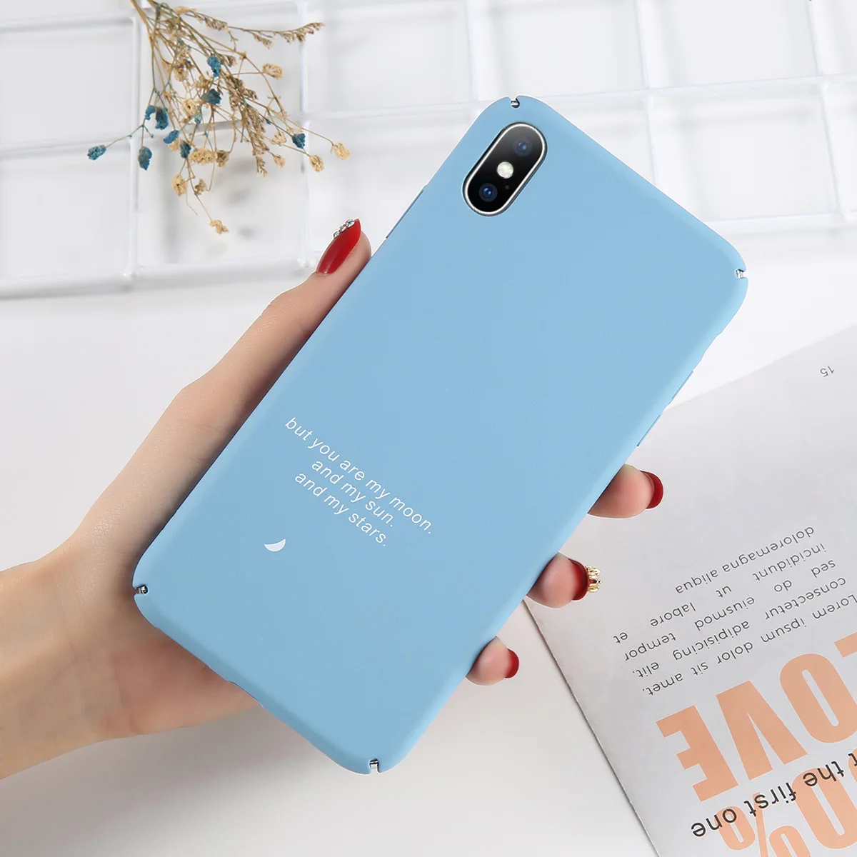 Милый чехол для телефона для iPhone 8 Plus, оранжевый светильник, синяя жесткая задняя крышка из поликарбоната для iPhone X, XR, XS Max, 7, 6 S Plus, 5, 5S, SE, чехол s - Цвет: T4
