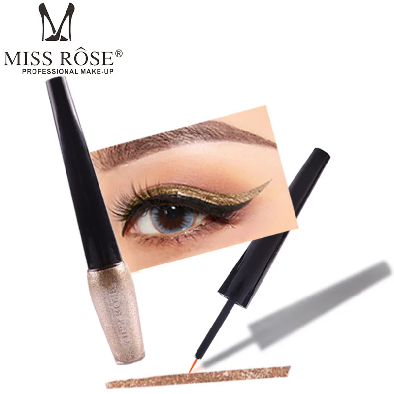 Подводка для глаз Miss Rose с высокой пигментированной яркостью водостойкая жидкая