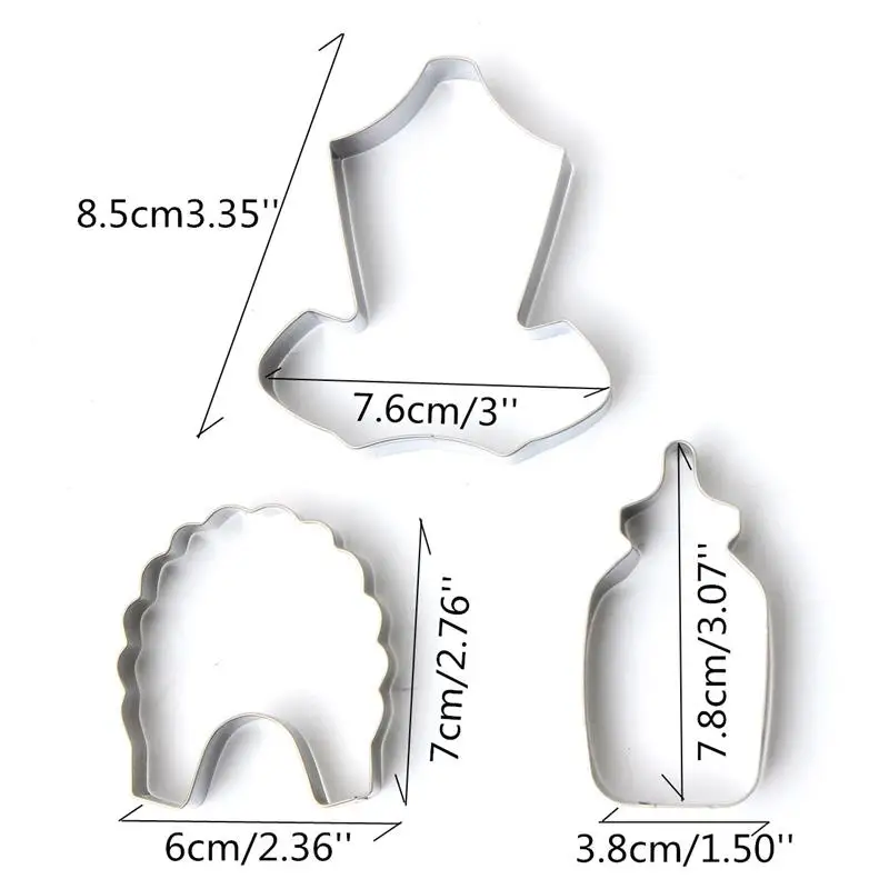 DIY душа ребенка Бутылка Нагрудник Печенье Cookie Шоколад Cutter Плесень Фондант