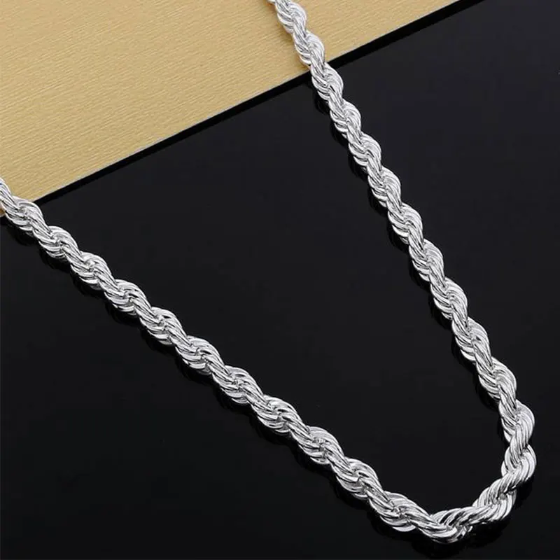 Hot Sale Beautiful Fashion Elegant Silver Plated WOMEN 4MM Rope Lovely Bracelet Good Quality Gorgeous Jewelry | Украшения и