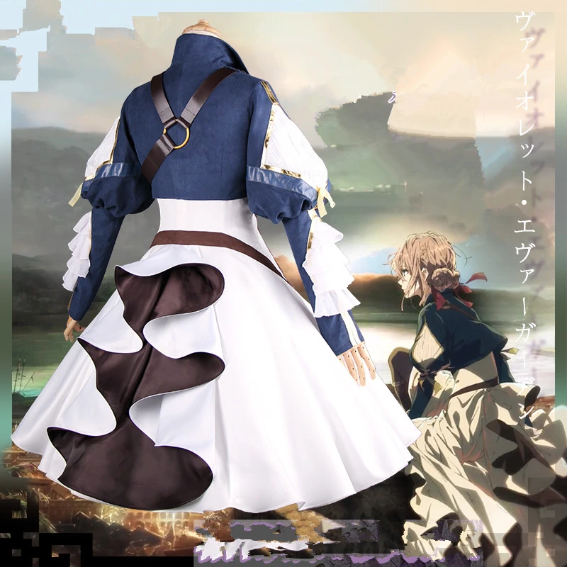 Женский костюм для косплея аниме Evergarden фиолетовый с пальцами летняя одежда в