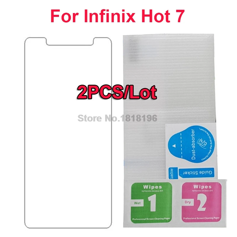 2 шт. закаленное стекло для Infinix Hot 7 защита экрана закаленная Защитная пленка