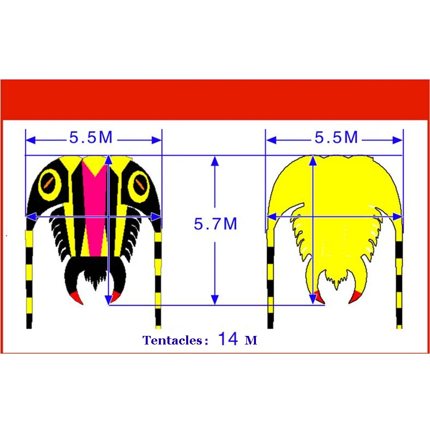1PC 40 sqm Trilobite Kite Outdoor Sport Dolphins Kites Easy to Fly Frameless flying toys soft kite show Lifter | Спорт и развлечения