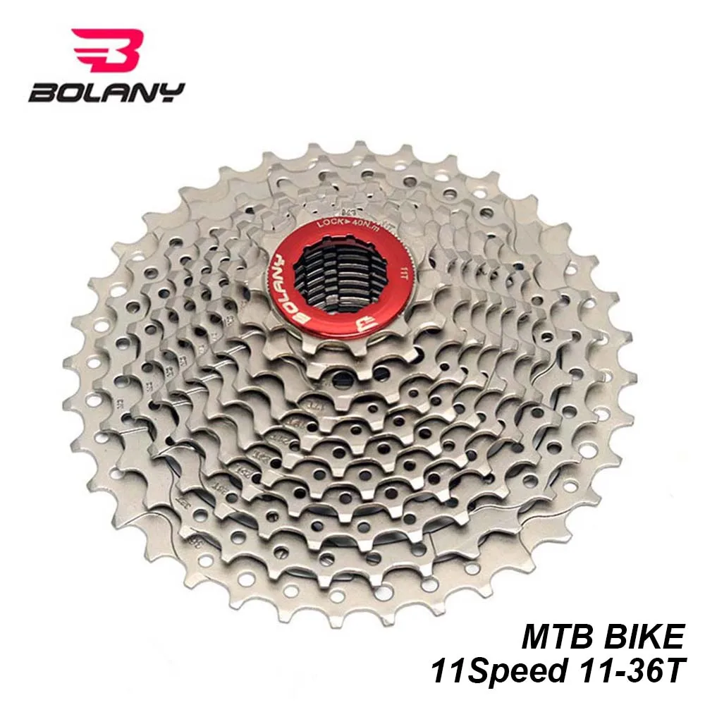

BOLANY Bicycle Cassette 11 Speed 11-36T Freewheel Silver Steel Bike MTB Sprocket Flywheel For Mountain Bike Compatible Shimano