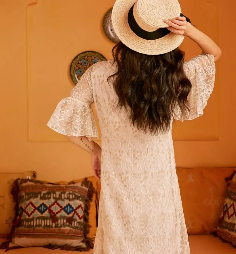 2019 новые модные женские платья винтажное кружевное платье Питер Пэн с