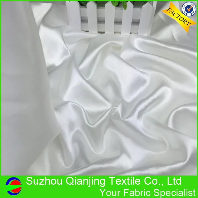 

2018 New Direct Selling Discount High Quality Polyester Silky Off White Satin Fabric