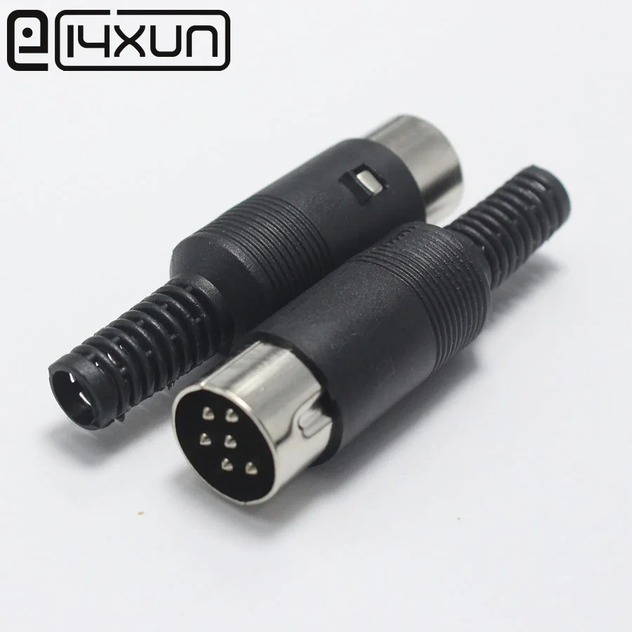 10 шт./лот 6 контактный разъем с пластиковой ручкой проводной конвертер DIN DIY Кабель