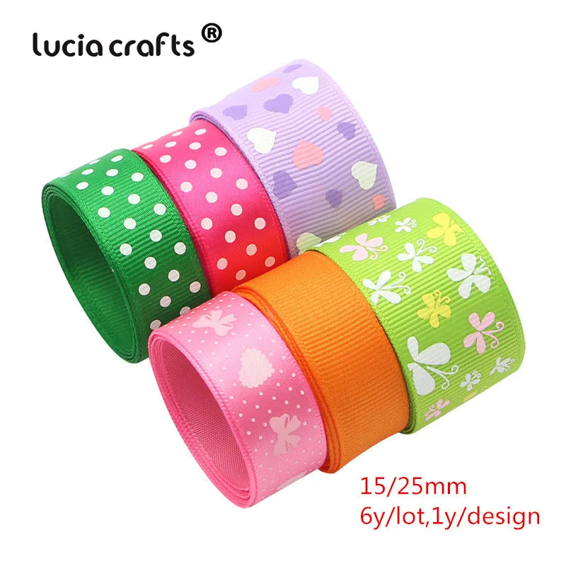 Lucia crafts 6 ярдов много вариантов печатные корсажные ленты лук Ремесло DIY Швейные материалы ручной работы аксессуары S0309