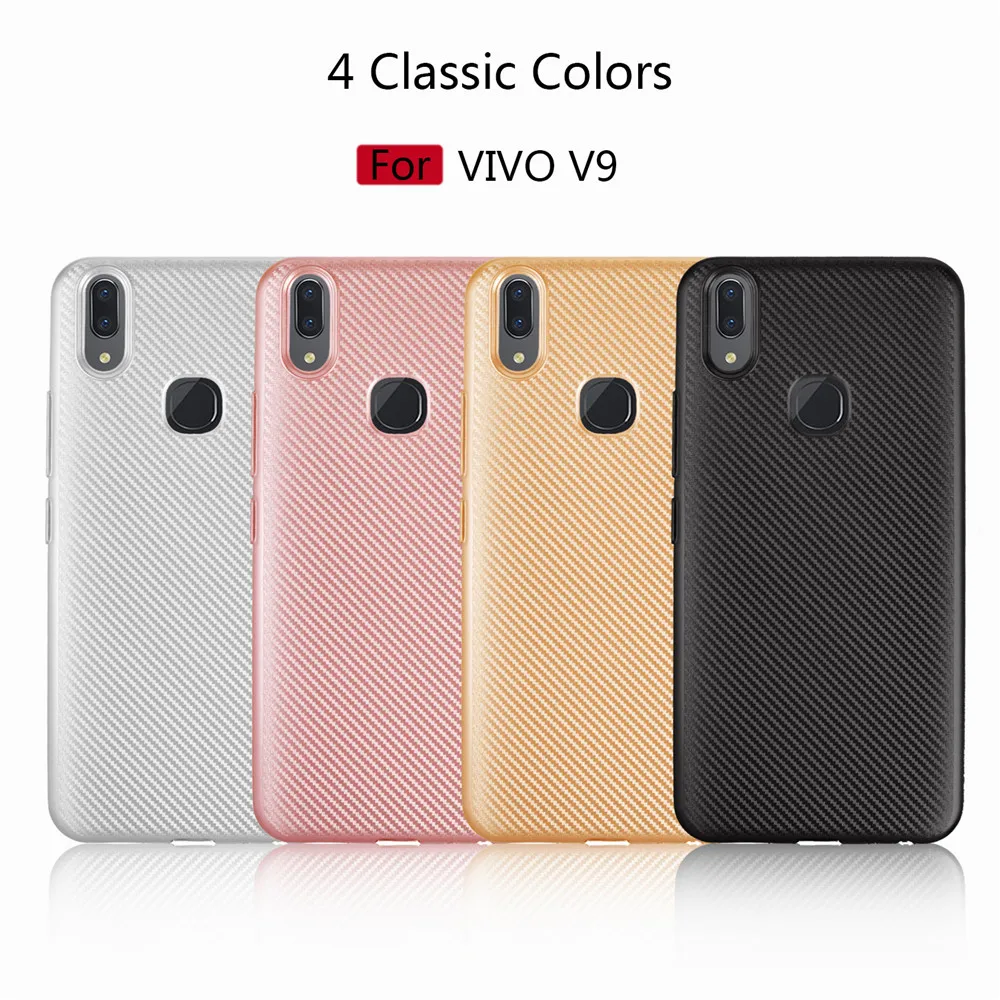 Химическое волокно КРЫШКА ДЛЯ Vivo V9 Чехол Мягкий Роскошный углеродный волоконный