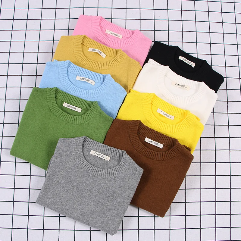 

Spring Autumn Toddler Sweaters Fashion Korean Candy Color Sweater for Girl Knit Long Sleeves Baby Boy Clothes Kids Pullover New
