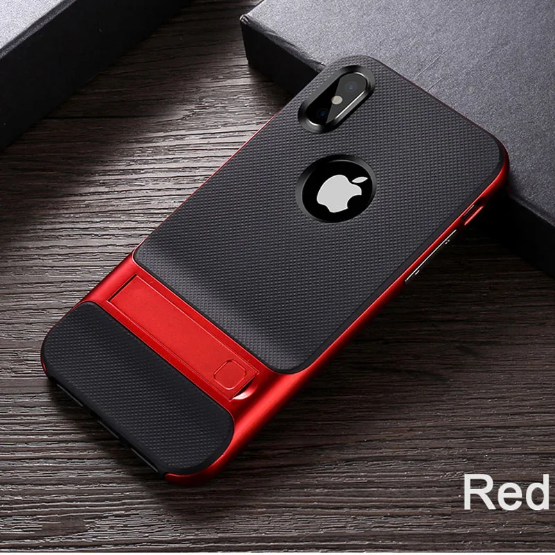 Красный CAPSSICUM чехол с подставкой для iPhone X Xs XR Xs Max чехол s PC чехол с подставкой для iPhone X XR Xs Max - Цвет: Красный