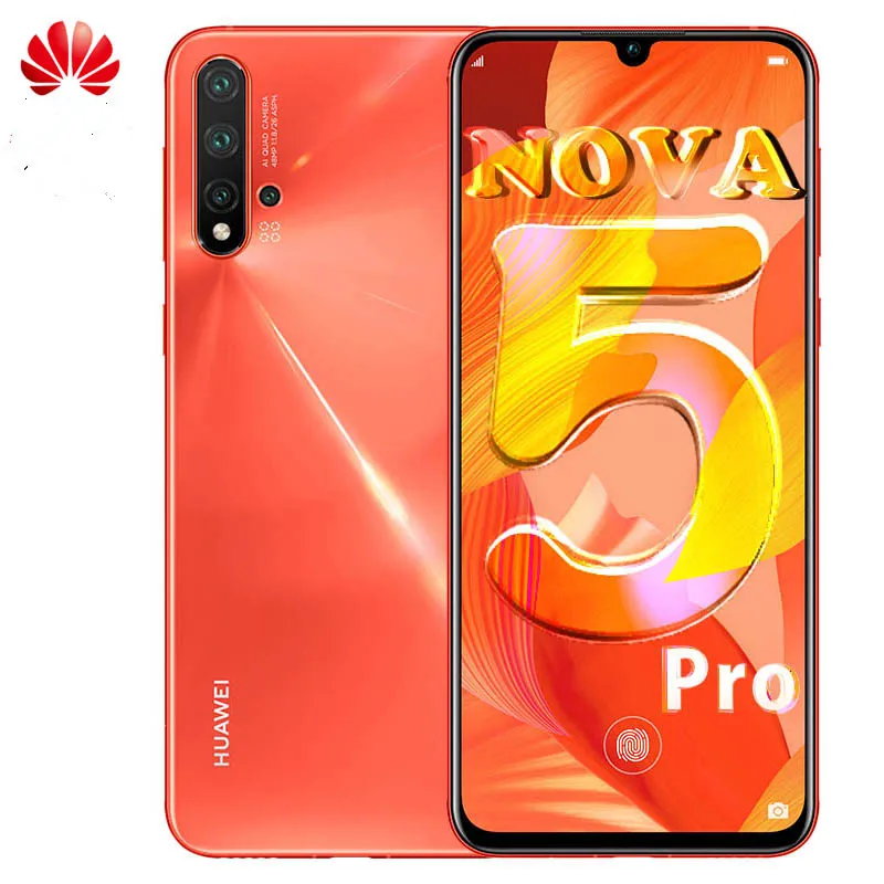 DHL Быстрая HuaWei Nova 5 Pro мобильный телефон Kirin 980 Android 9,0 6,3" ips 2340X1080 8 Гб ram 256 ГБ rom МП NFC