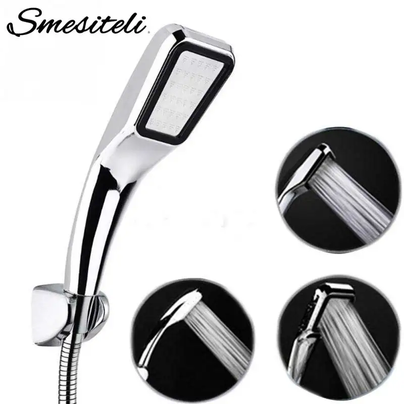 

Smesiteli Shower Head ABS Plastic Chrome Finish 300 Outlets Pressure Boosting Water Saving Shower Head Bathing Sprayer
