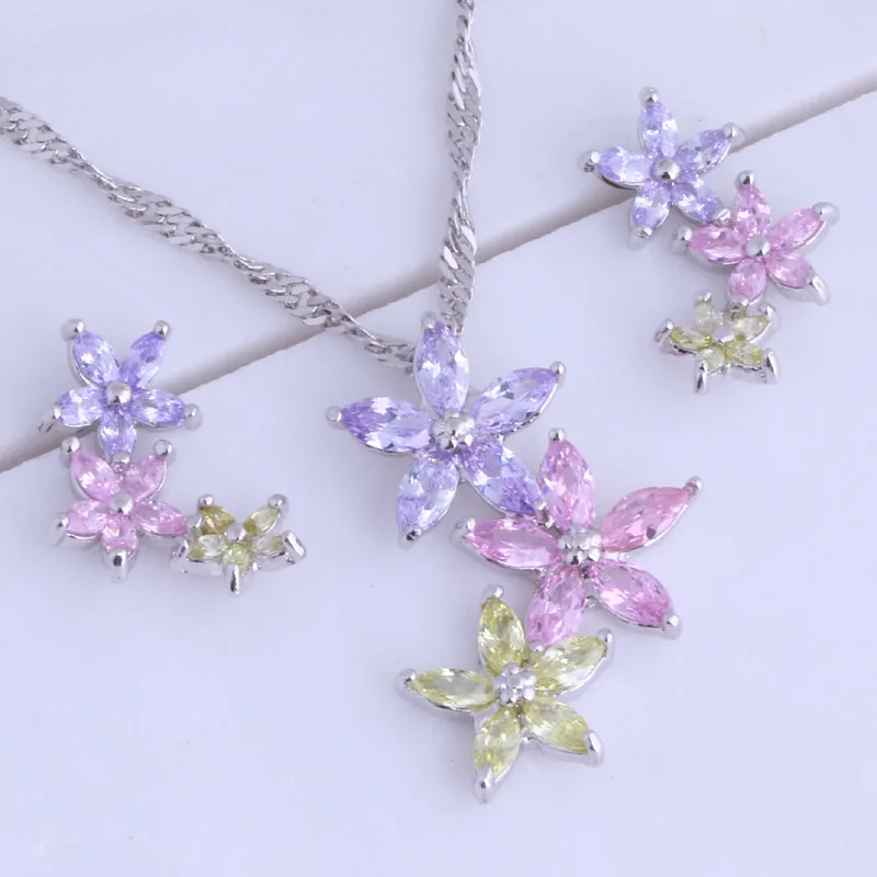 Любовный монолог Необычные бриллиантовые Серебряные комплекты украшений для