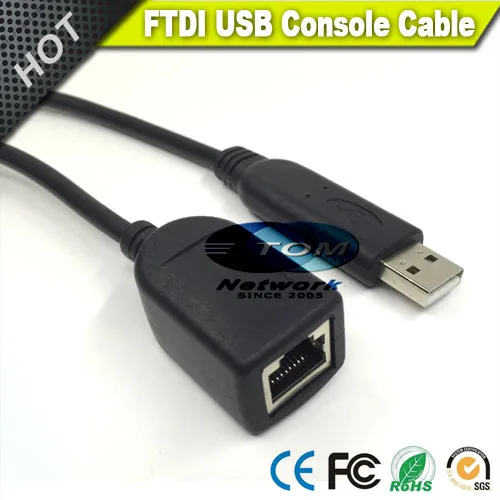 Новый 6 футов черный FTDI FT232 чип USB к RS232 последовательный RJ45 CAT5 женский консольный