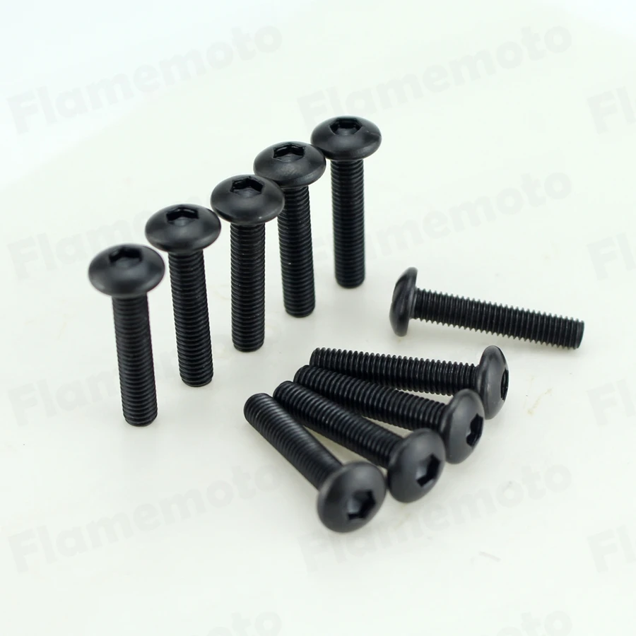Болты из стали для мотоцикла черные M5 x 25 мм 10 шт.|bolt eye|bolt seriesscrew piercing |